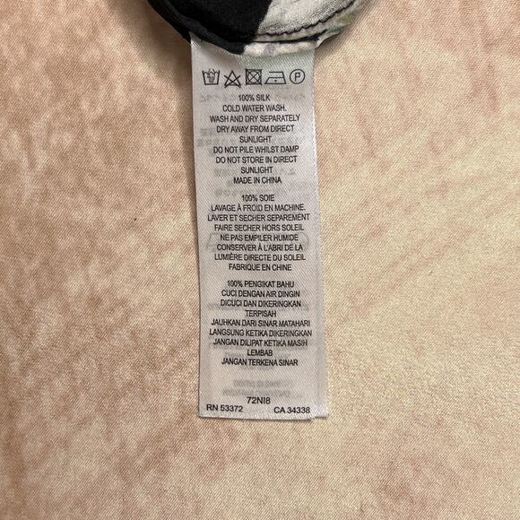 French Connection Silk Mountain Side Tree Painting Tank Top Sleeveless Boho Euro - Picture 7 of 8